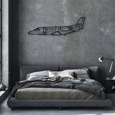 Citation II-2 Classic Aircraft Silhouette Metal Wall Art - Aviation Hangar Decor