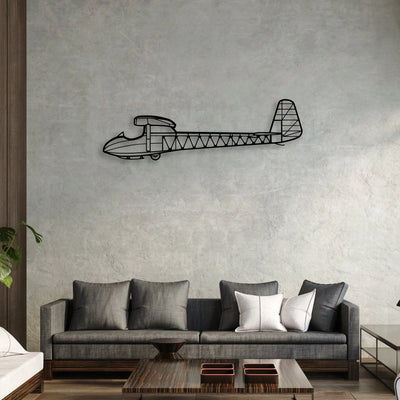Citation Mustang Classic Aircraft Silhouette Metal Wall Art - Aviation Hangar Decor