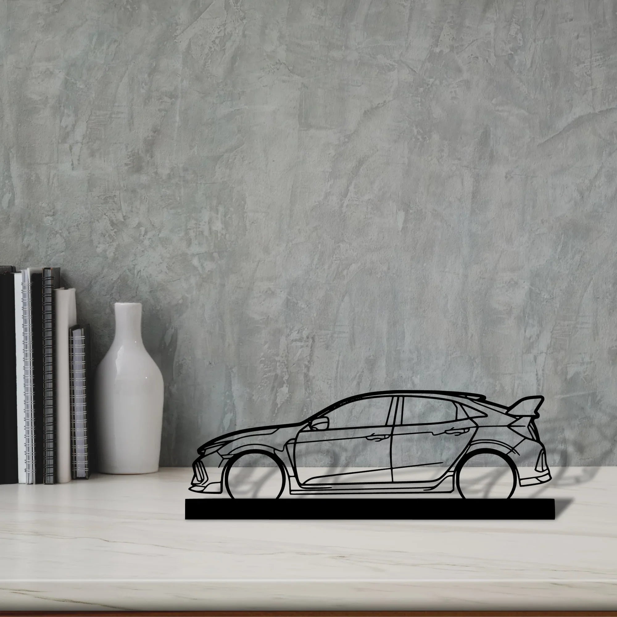 civic-type-r-fk8 Silhouette Metal Art Stand - Turbo Silhouette
