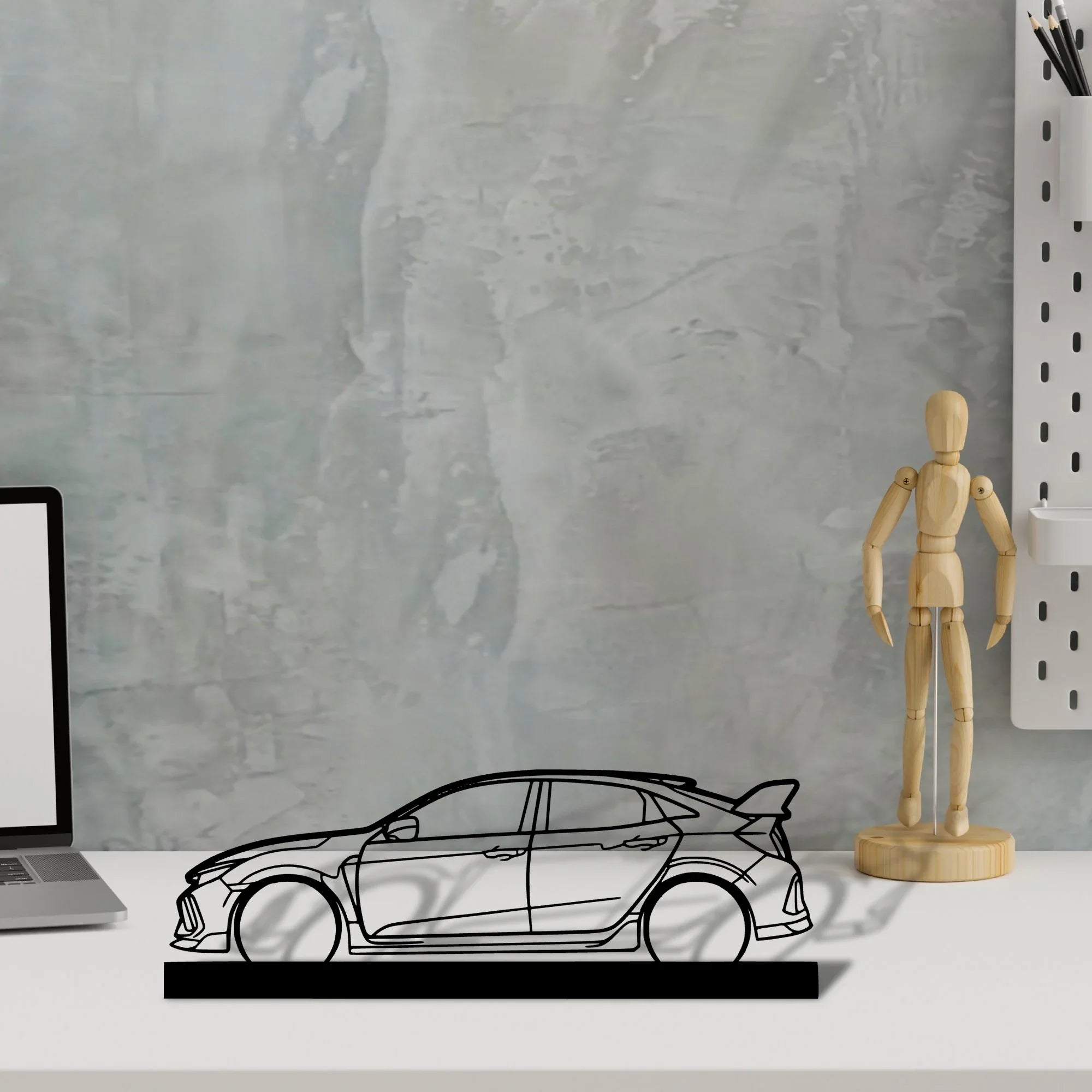 civic-type-r-fk8 Silhouette Metal Art Stand - Turbo Silhouette