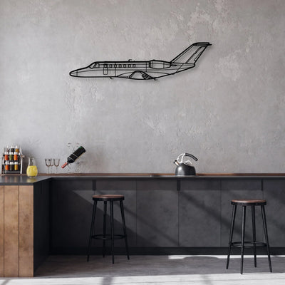 CJ3 3 Classic Aircraft Silhouette Metal Wall Art - Aviation Hangar Decor