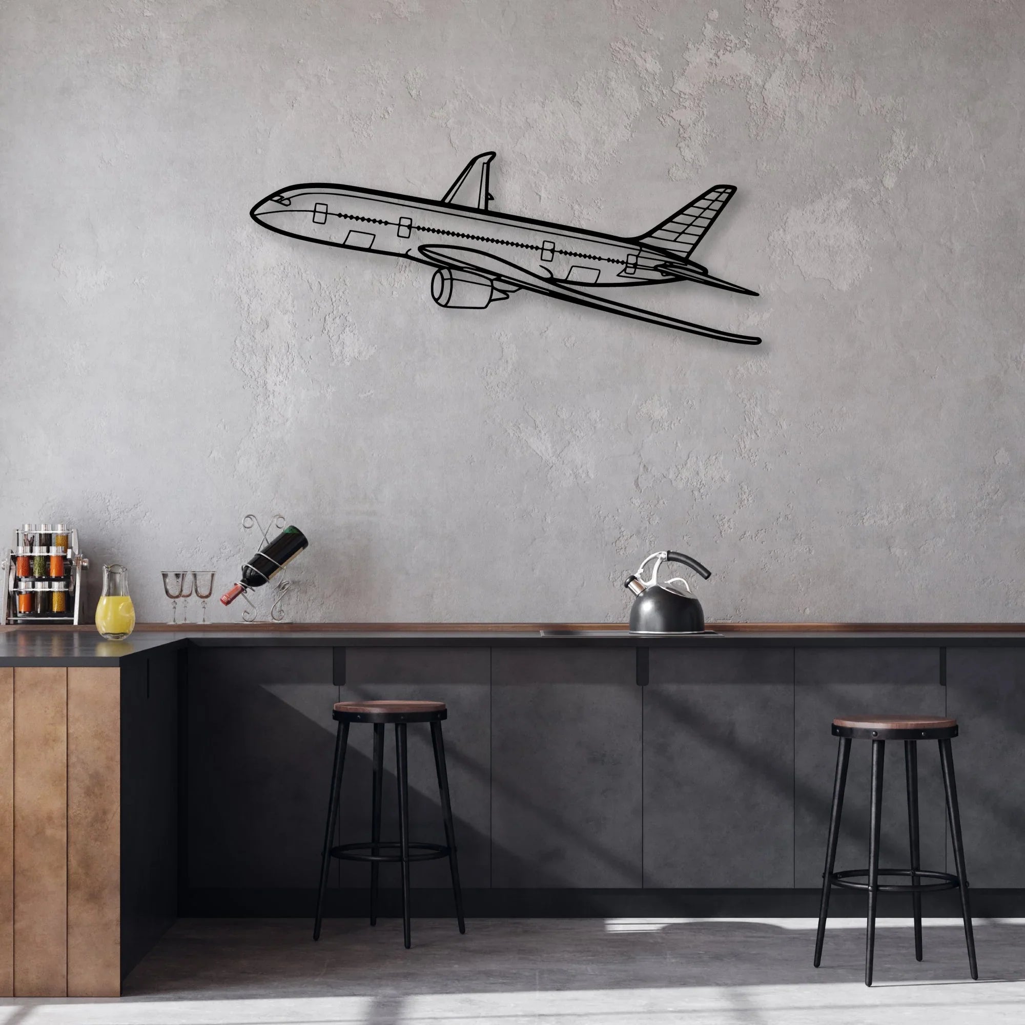 CJ3 4 Classic Aircraft Silhouette Metal Wall Art - Aviation Hangar Decor