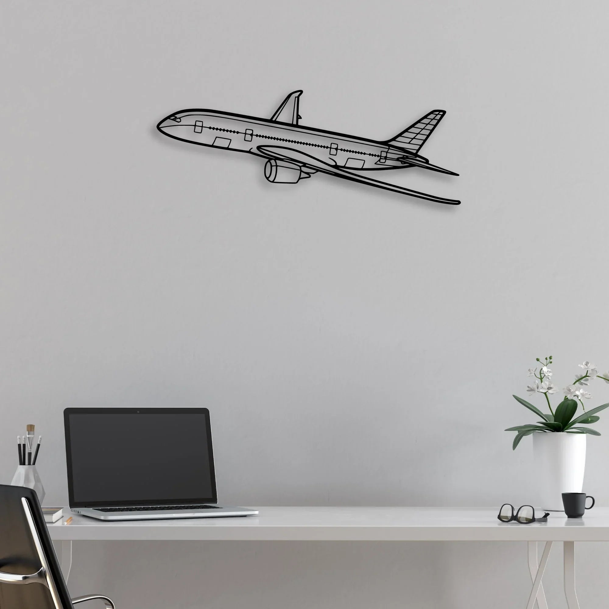 CJ3 4 Classic Aircraft Silhouette Metal Wall Art - Aviation Hangar Decor