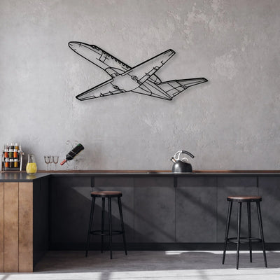 CJ3 Classic Aircraft Silhouette Metal Wall Art - Aviation Hangar Decor