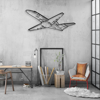 CJ3 Classic Aircraft Silhouette Metal Wall Art - Aviation Hangar Decor