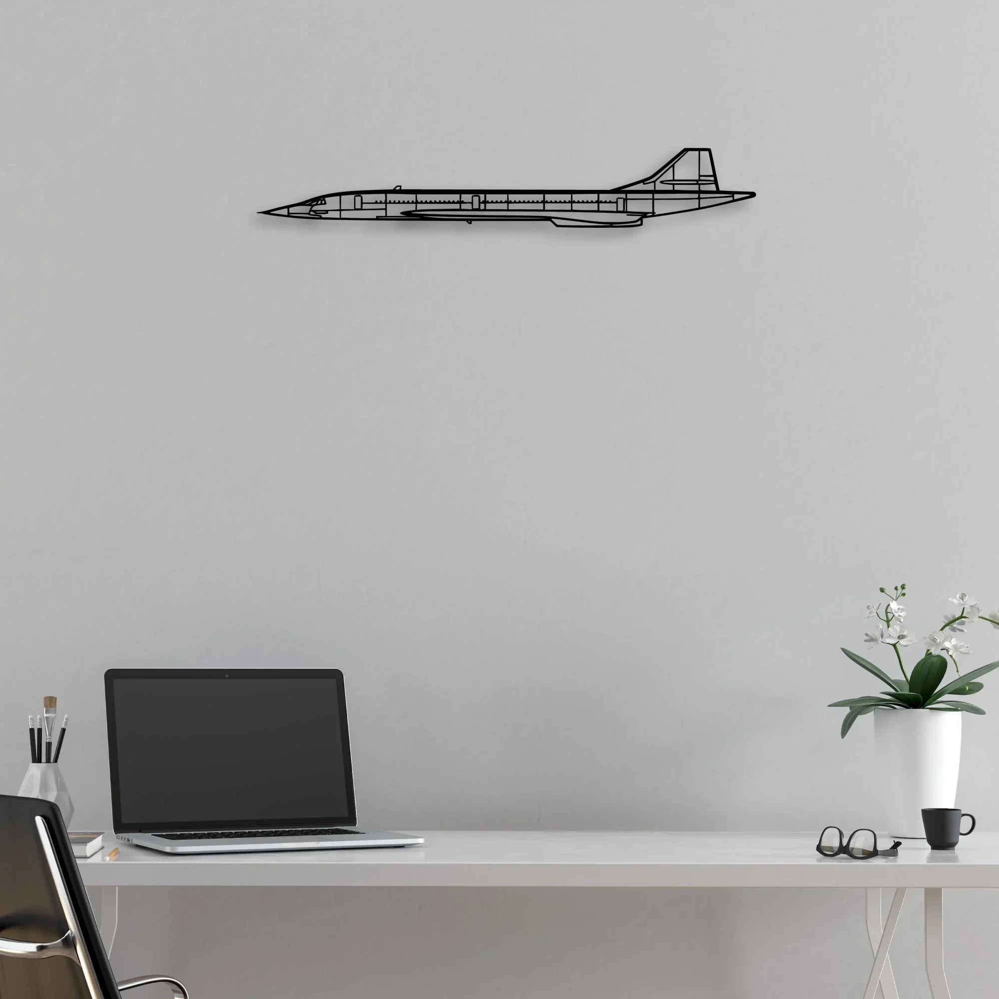 Concorde Classic Aircraft Silhouette Metal Wall Art - Aviation Hangar Decor