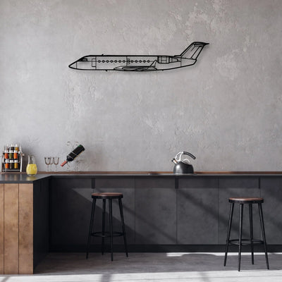 CRJ200 Classic Aircraft Silhouette Metal Wall Art - Aviation Hangar Decor