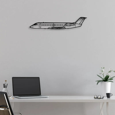 CRJ200 Classic Aircraft Silhouette Metal Wall Art - Aviation Hangar Decor