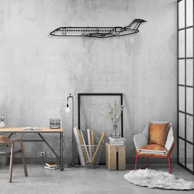 CRJ700 2 Classic Aircraft Silhouette Metal Wall Art - Aviation Hangar Decor