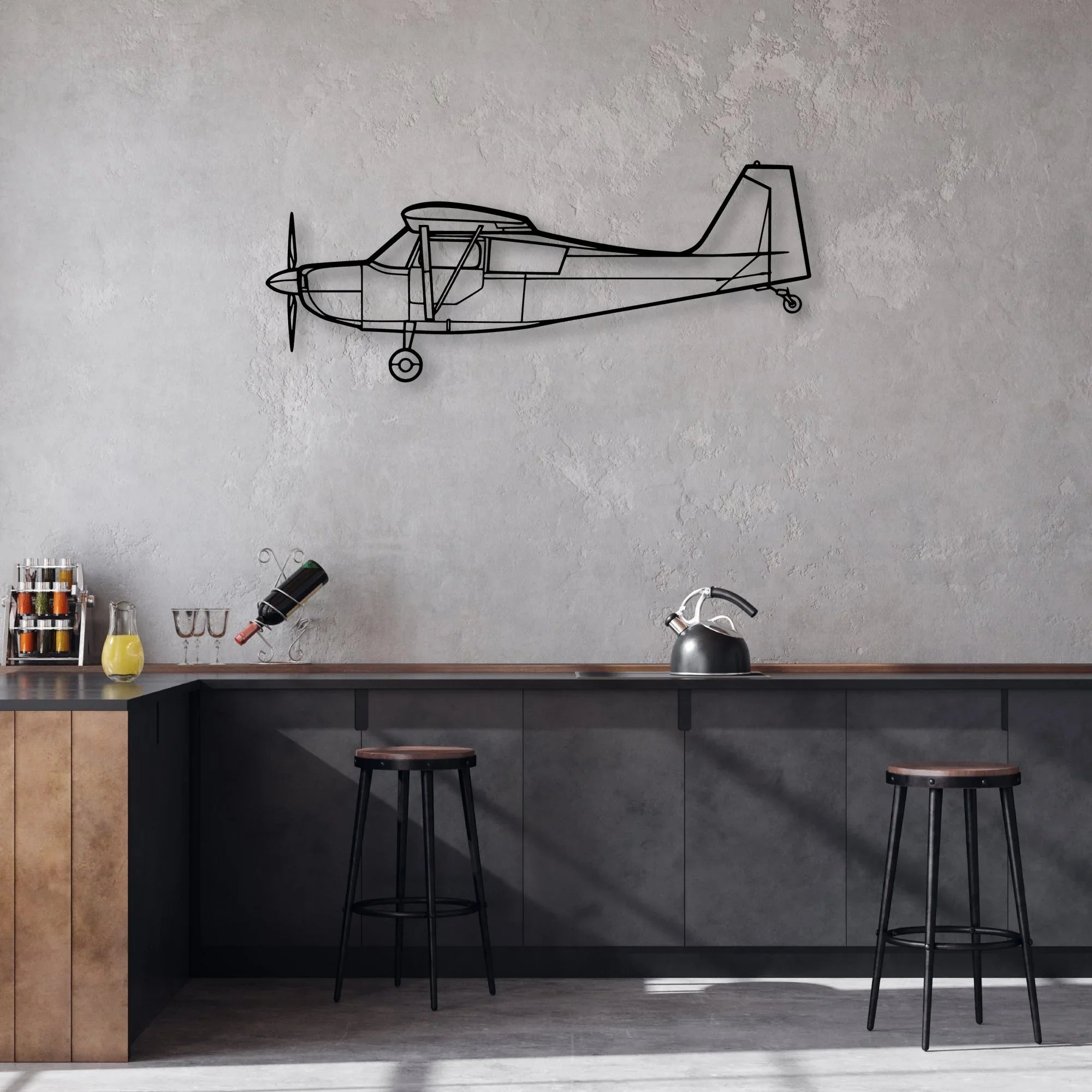 CRJ900 Classic Aircraft Silhouette Metal Wall Art - Aviation Hangar Decor