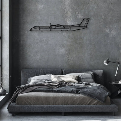 Dash 8 Q400 2 Classic Aircraft Silhouette Metal Wall Art - Aviation Hangar Decor