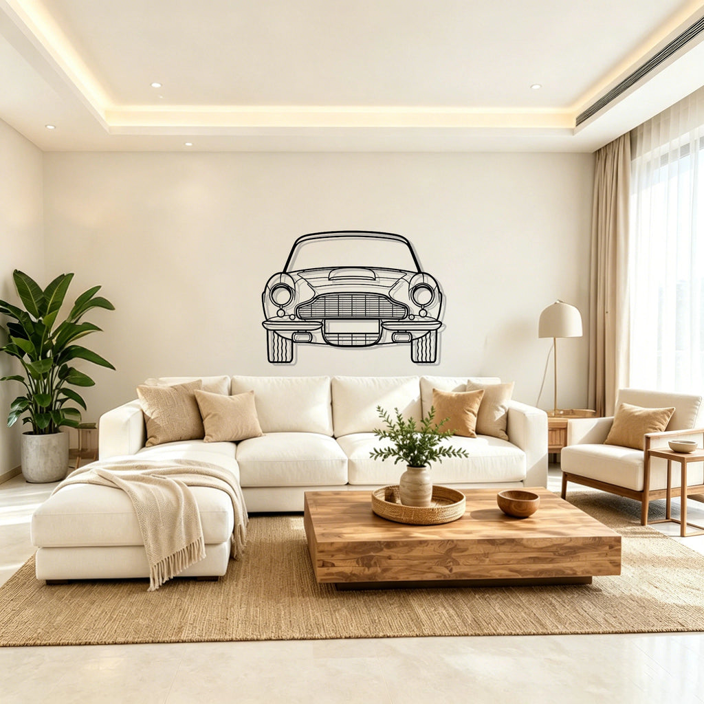 DB6 Front View Metal Wall Art - Classic Car Garage Decor