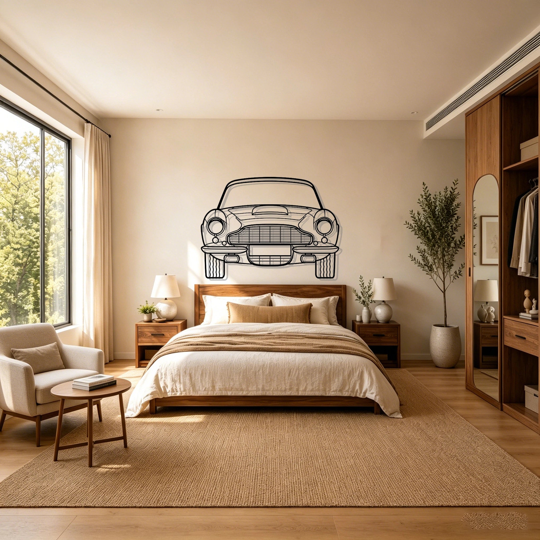 DB6 Front View Metal Wall Art - Classic Car Garage Decor