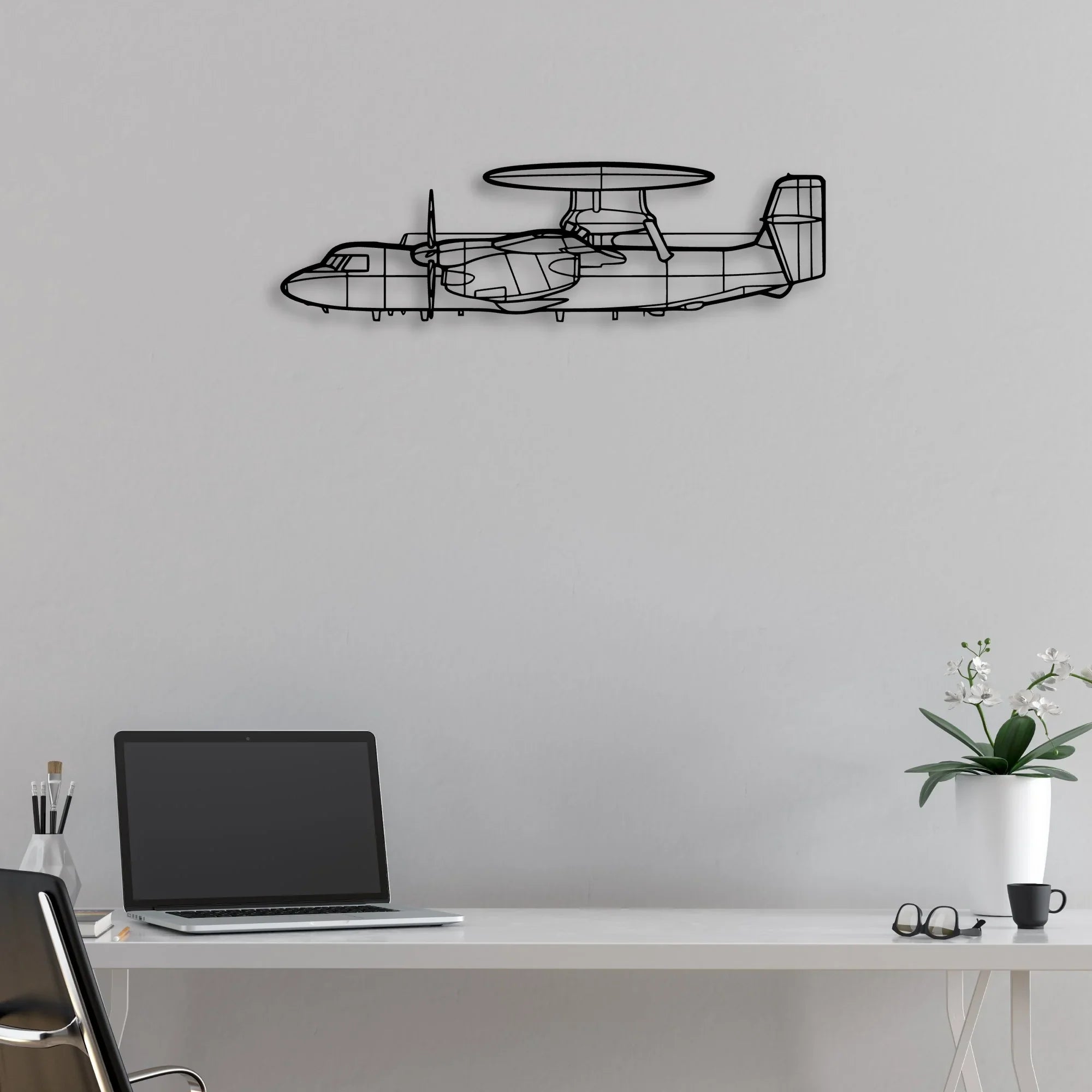 DC-3C Classic Aircraft Silhouette Metal Wall Art - Aviation Hangar Decor