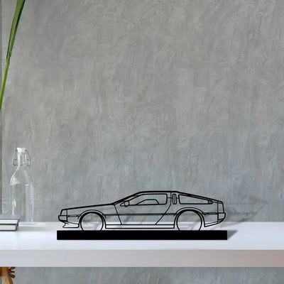 delorean Silhouette Metal Art Stand - Turbo Silhouette