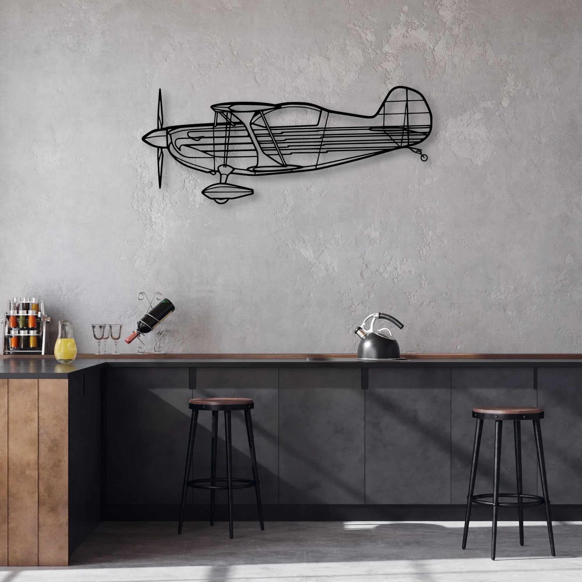DHC-6 Twin Otter Classic Aircraft Silhouette Metal Wall Art - Aviation Hangar Decor