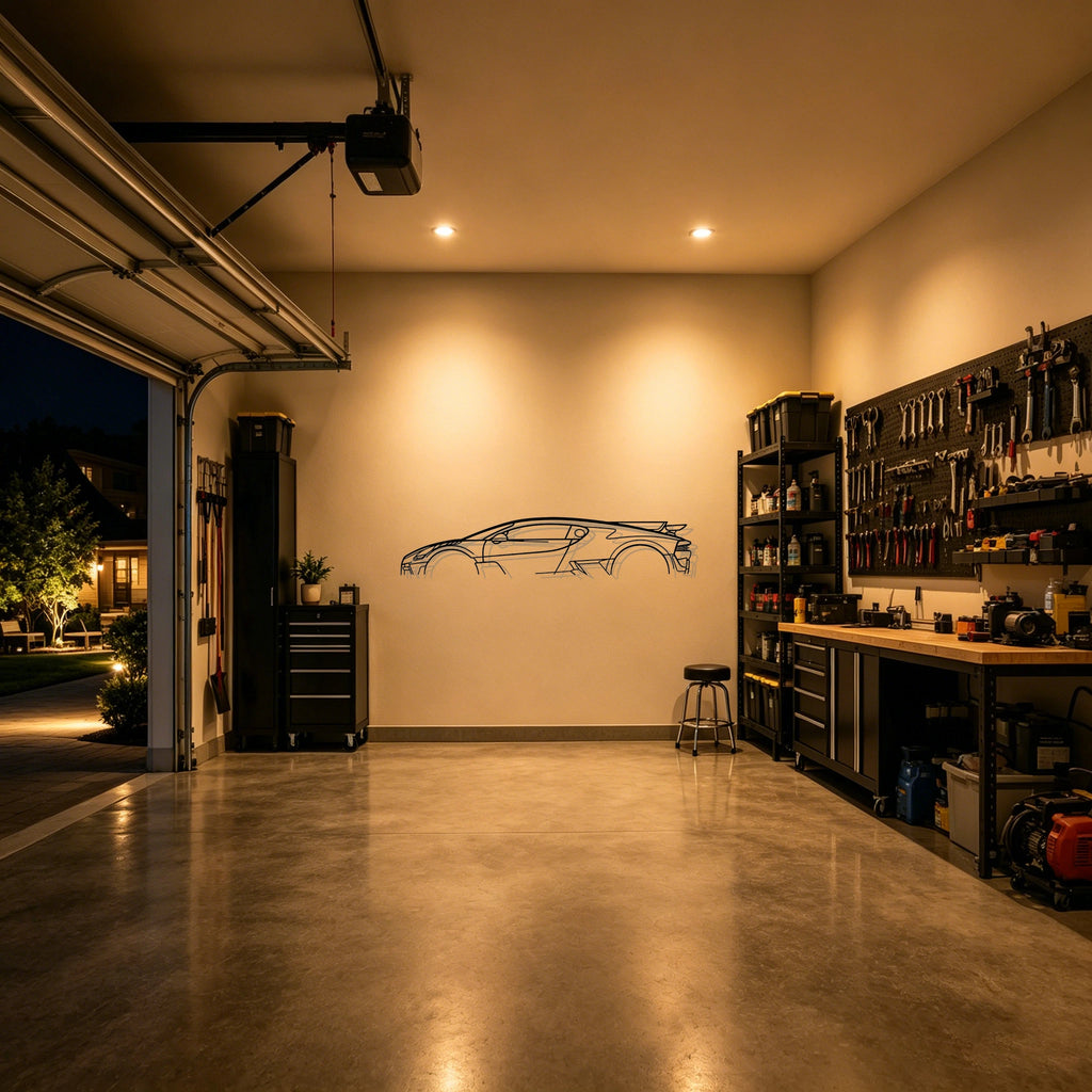 Divo Classic Silhouette Metal Wall Art - Classic Car Garage Decor