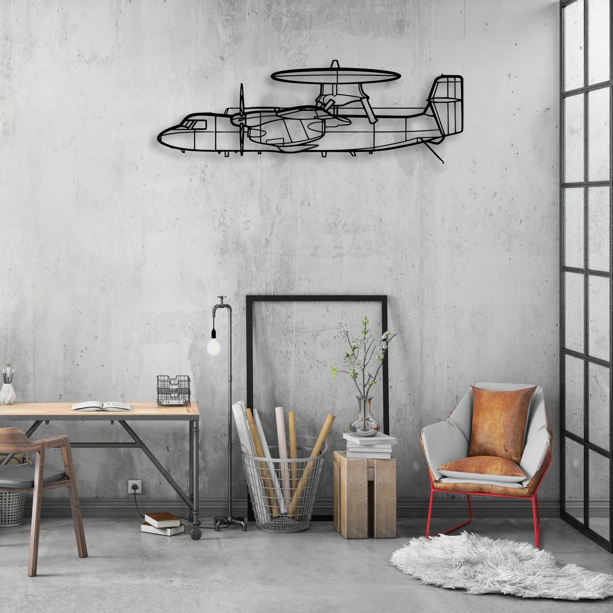 Dragonfly C Classic Aircraft Silhouette Metal Wall Art - Aviation Hangar Decor