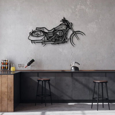 Dyna Low Rider 2008 Classic Motorcycle Silhouette Metal Wall Art - Moto Garage Decor