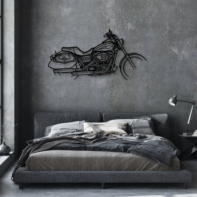 Dyna Low Rider 2008 Classic Motorcycle Silhouette Metal Wall Art - Moto Garage Decor