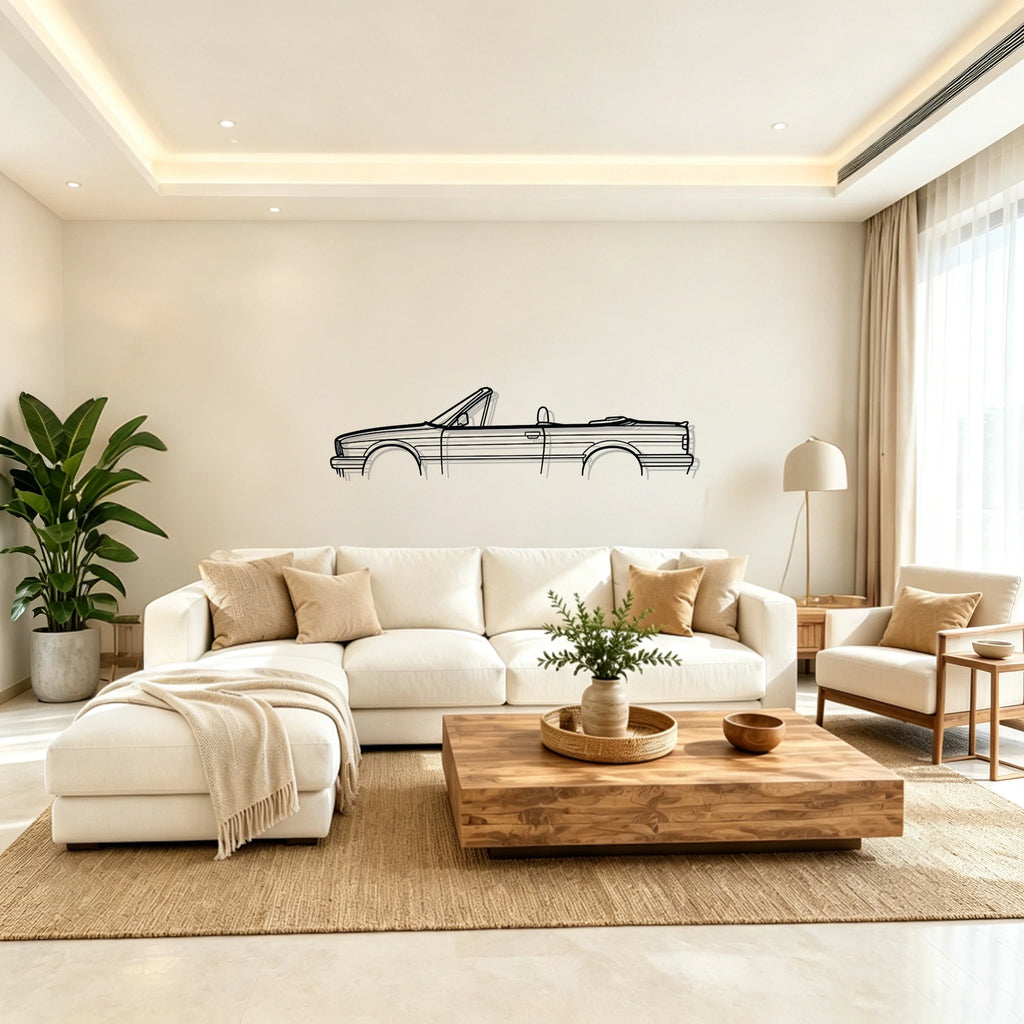 E30 325 Cabrio Classic Metal Silhouette Wall Art - Classic Car Garage Decor