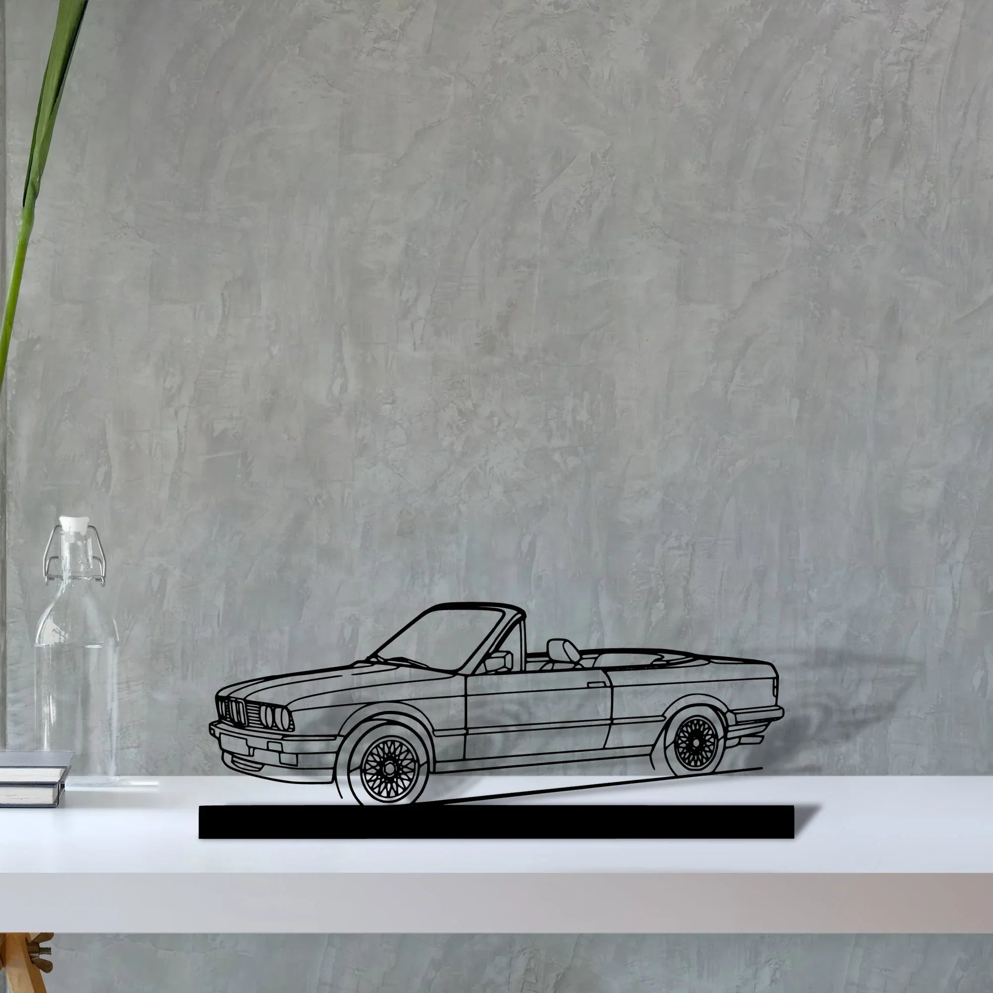 e30-convertible Silhouette Metal Art Stand - Turbo Silhouette