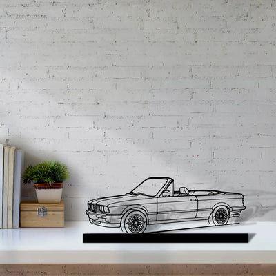 e30-convertible Silhouette Metal Art Stand - Turbo Silhouette