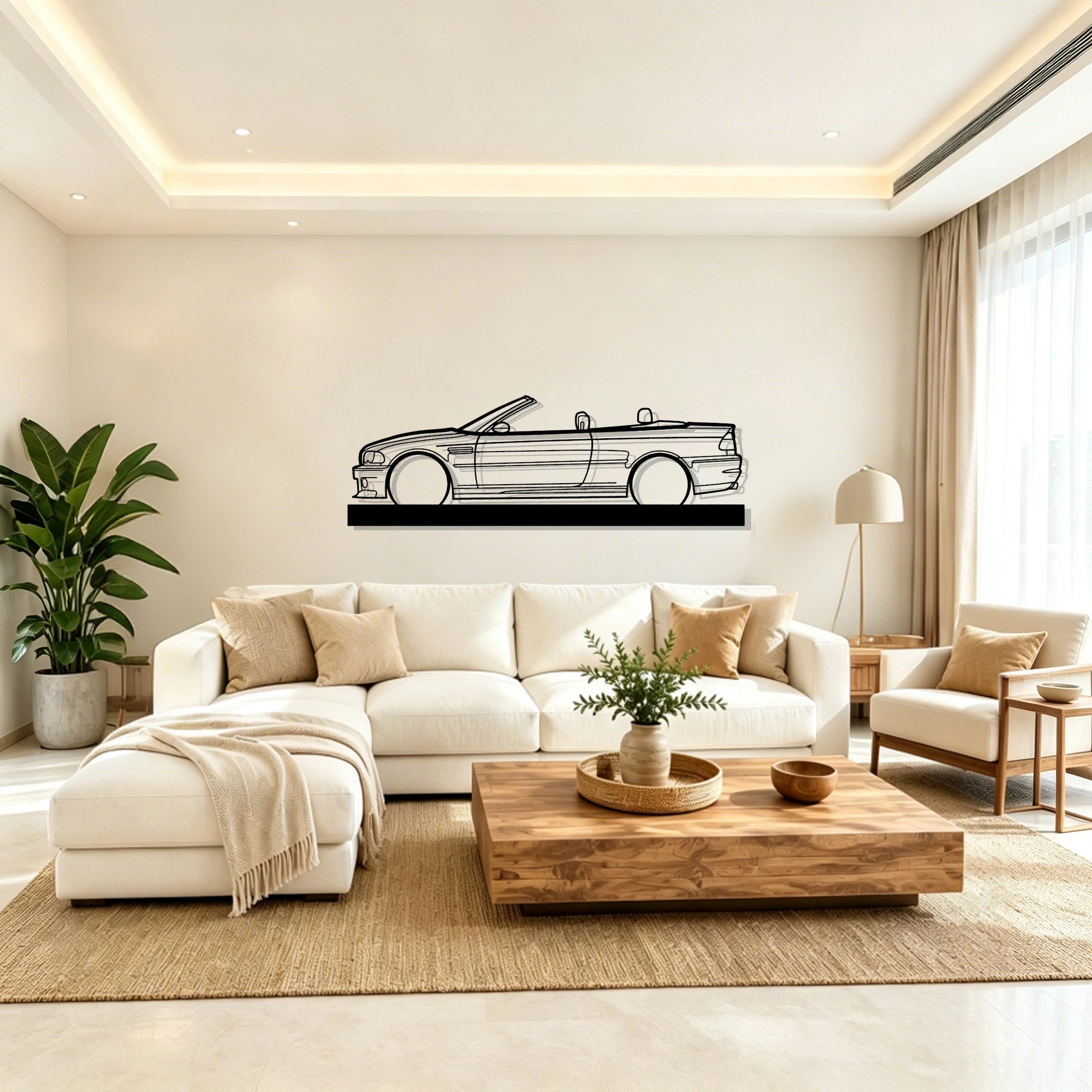 E46 m3 convertible Silhouette Metal Art Stand - Classic Car Garage Decor