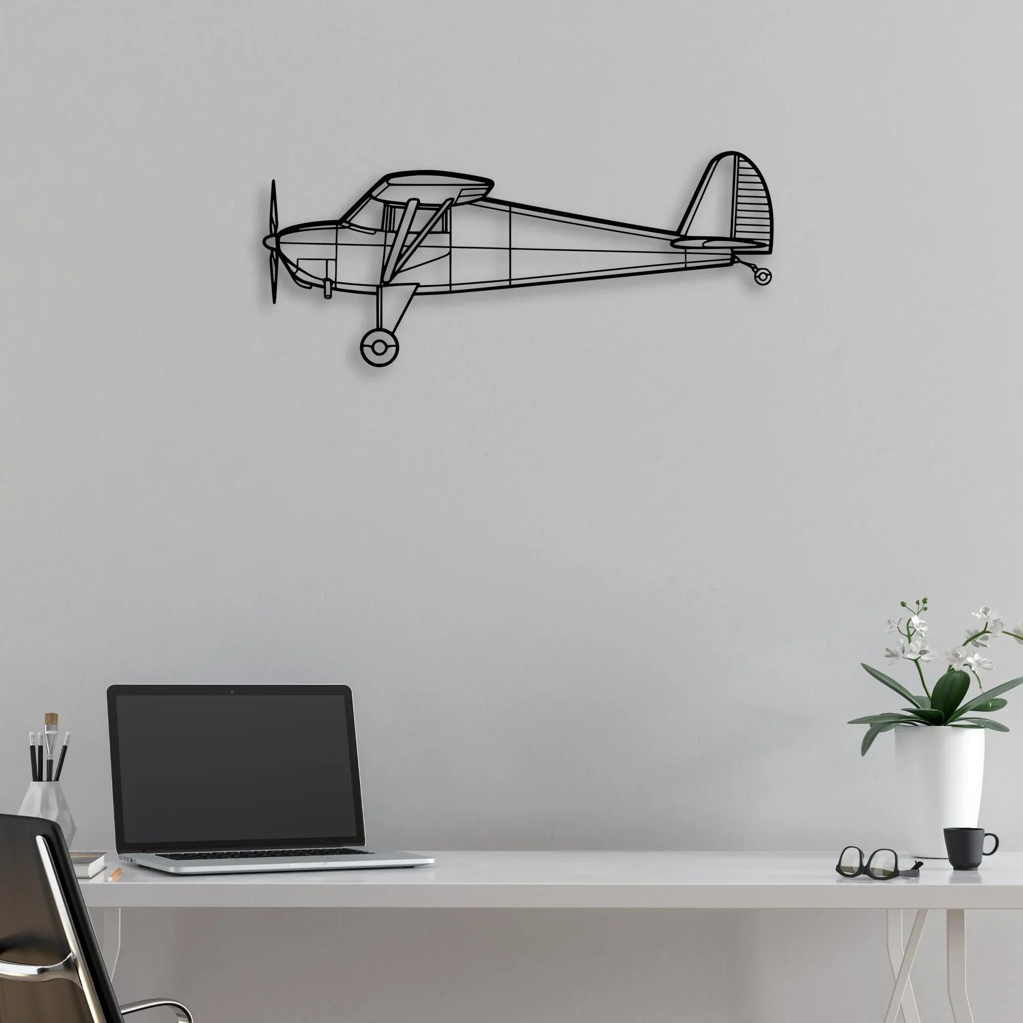 Eagle II Classic Aircraft Silhouette Metal Wall Art - Aviation Hangar Decor