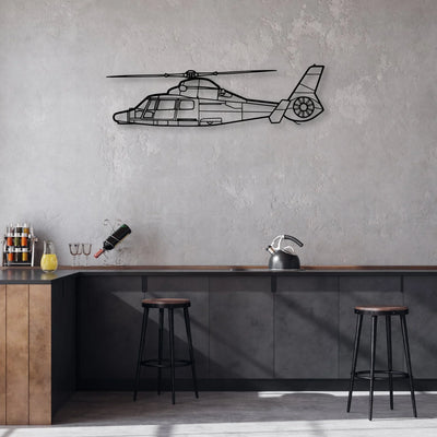 EC135T2 Classic Aircraft Silhouette Metal Wall Art - Aviation Hangar Decor