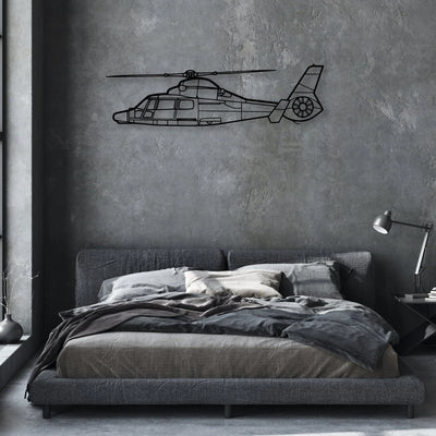 EC135T2 Classic Aircraft Silhouette Metal Wall Art - Aviation Hangar Decor