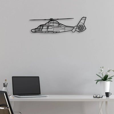 EC135T2 Classic Aircraft Silhouette Metal Wall Art - Aviation Hangar Decor