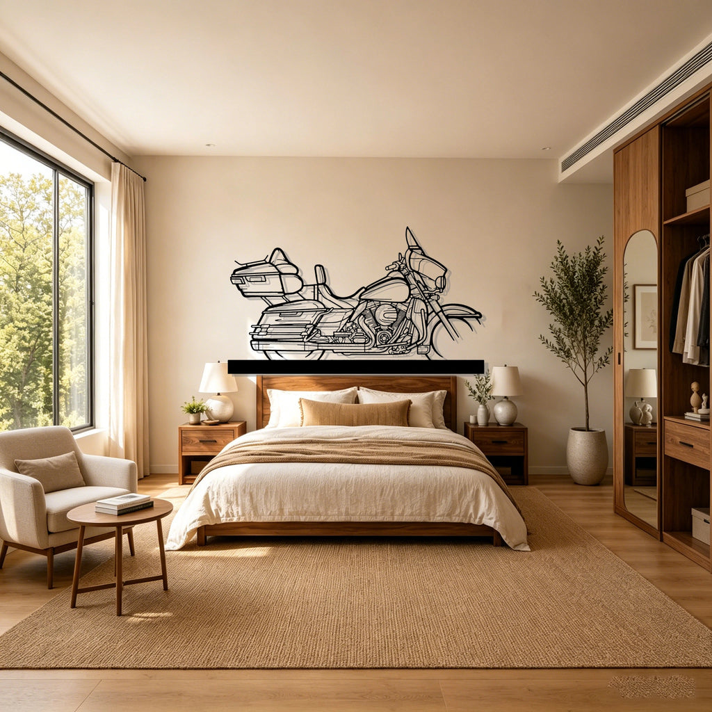 Electra Glide Silhouette Metal Art Stand - Classic Car Garage Decor