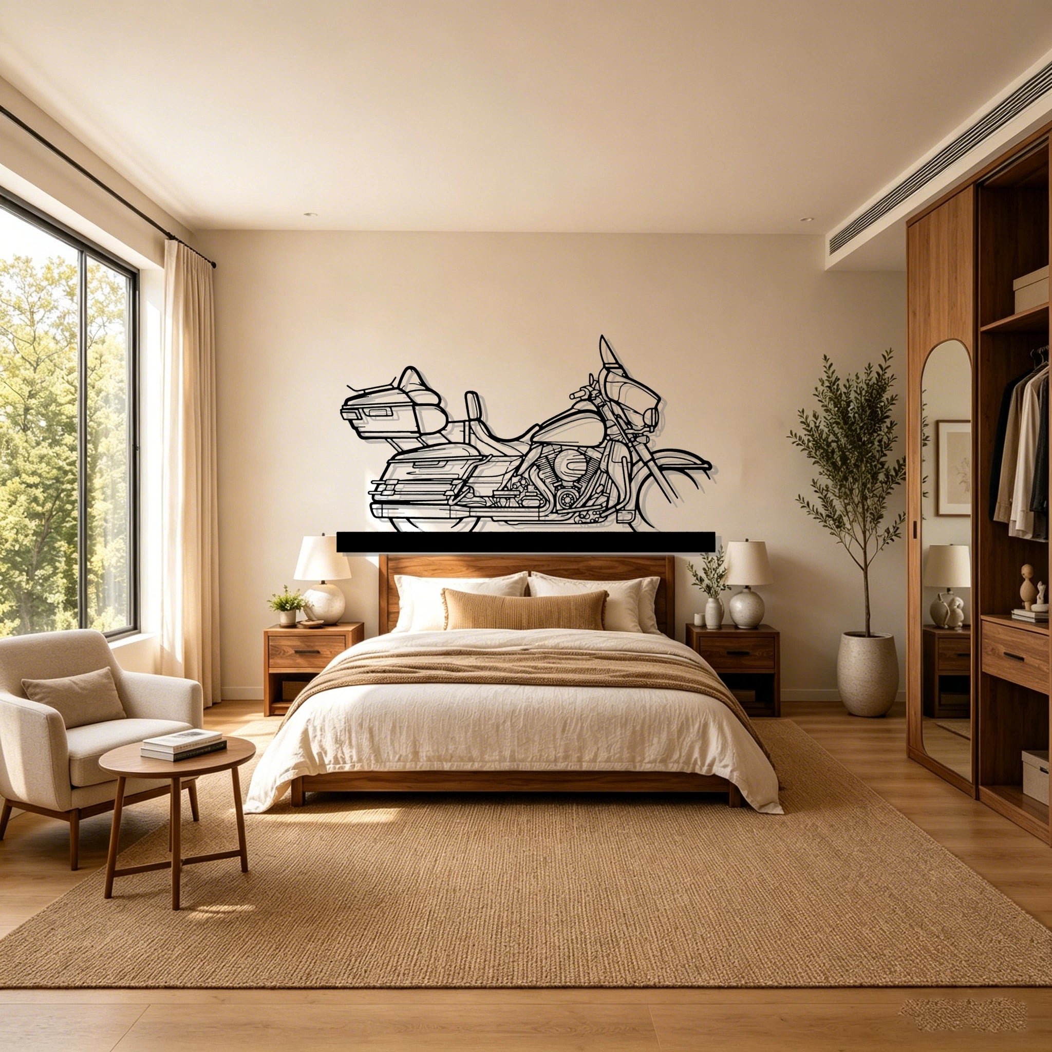 Electra Glide Silhouette Metal Art Stand - Classic Car Garage Decor