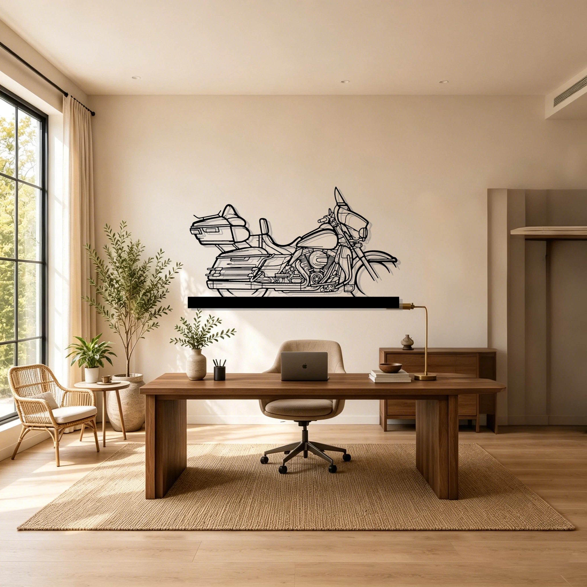 Electra Glide Silhouette Metal Art Stand - Classic Car Garage Decor