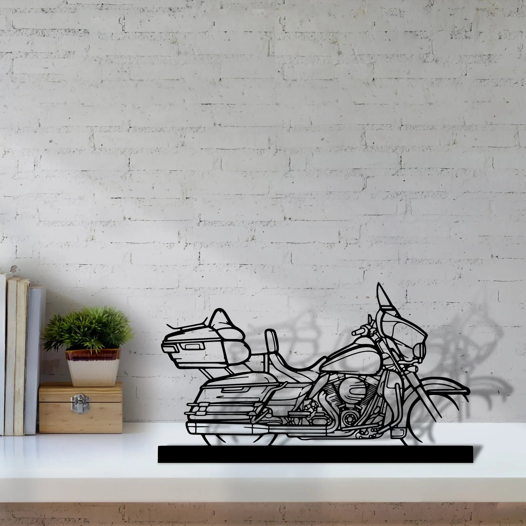 electra-glide Silhouette Metal Art Stand - Turbo Silhouette