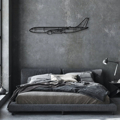 EMJ-175 Classic Aircraft Silhouette Metal Wall Art - Aviation Hangar Decor