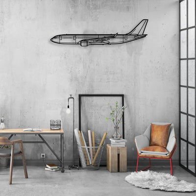 EMJ-175 Classic Aircraft Silhouette Metal Wall Art - Aviation Hangar Decor