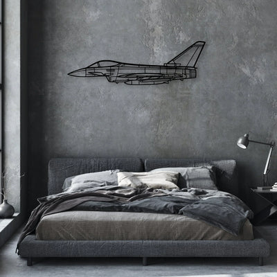 Eurofighter Typhoon Classic Aircraft Silhouette Metal Wall Art - Aviation Hangar Decor