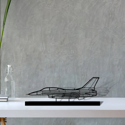 f-16d-2 Silhouette Metal Art Stand - Turbo Silhouette