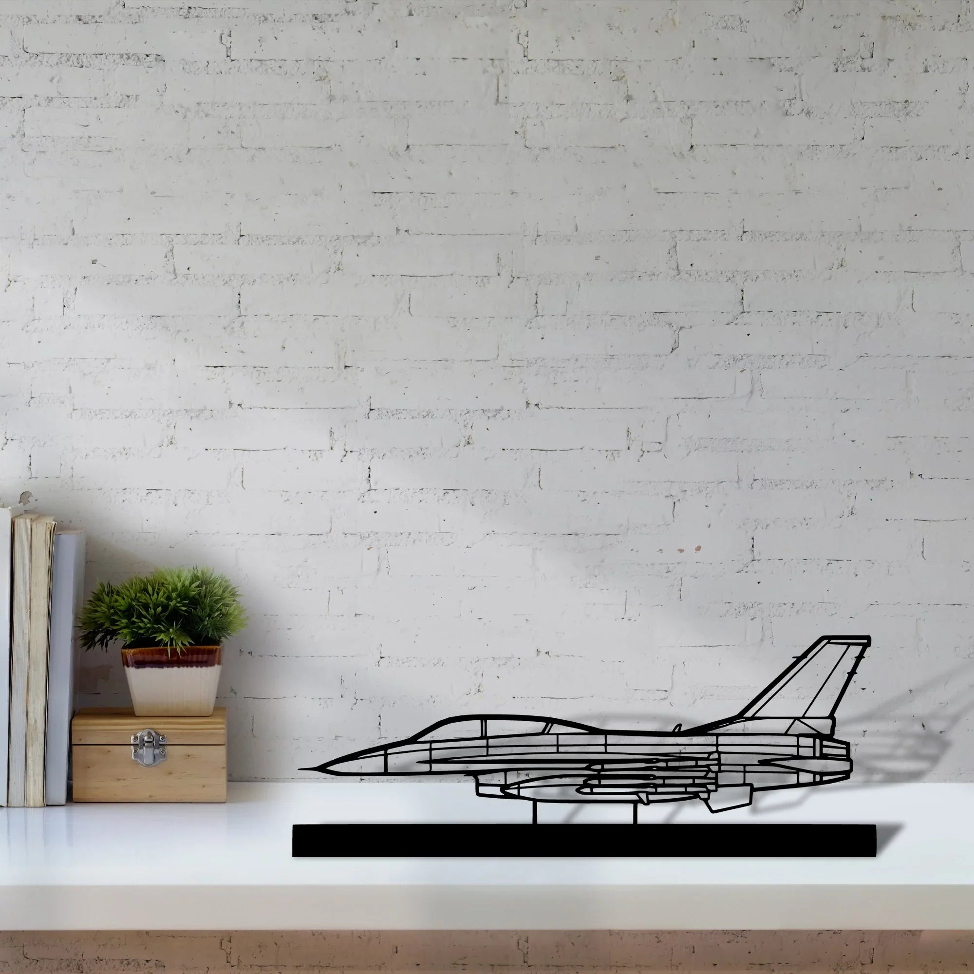 f-16d-2 Silhouette Metal Art Stand - Turbo Silhouette
