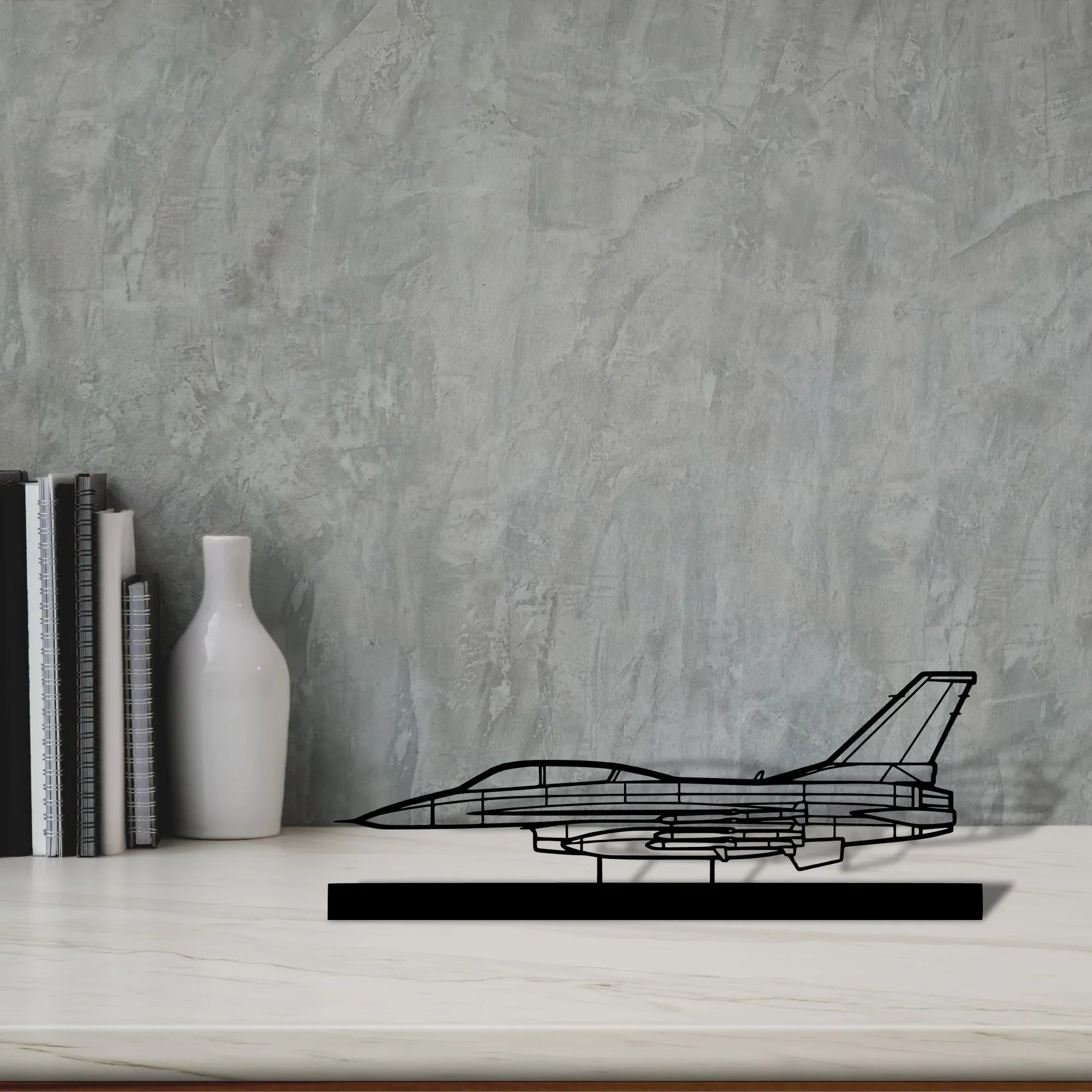 f-16d-2 Silhouette Metal Art Stand - Turbo Silhouette
