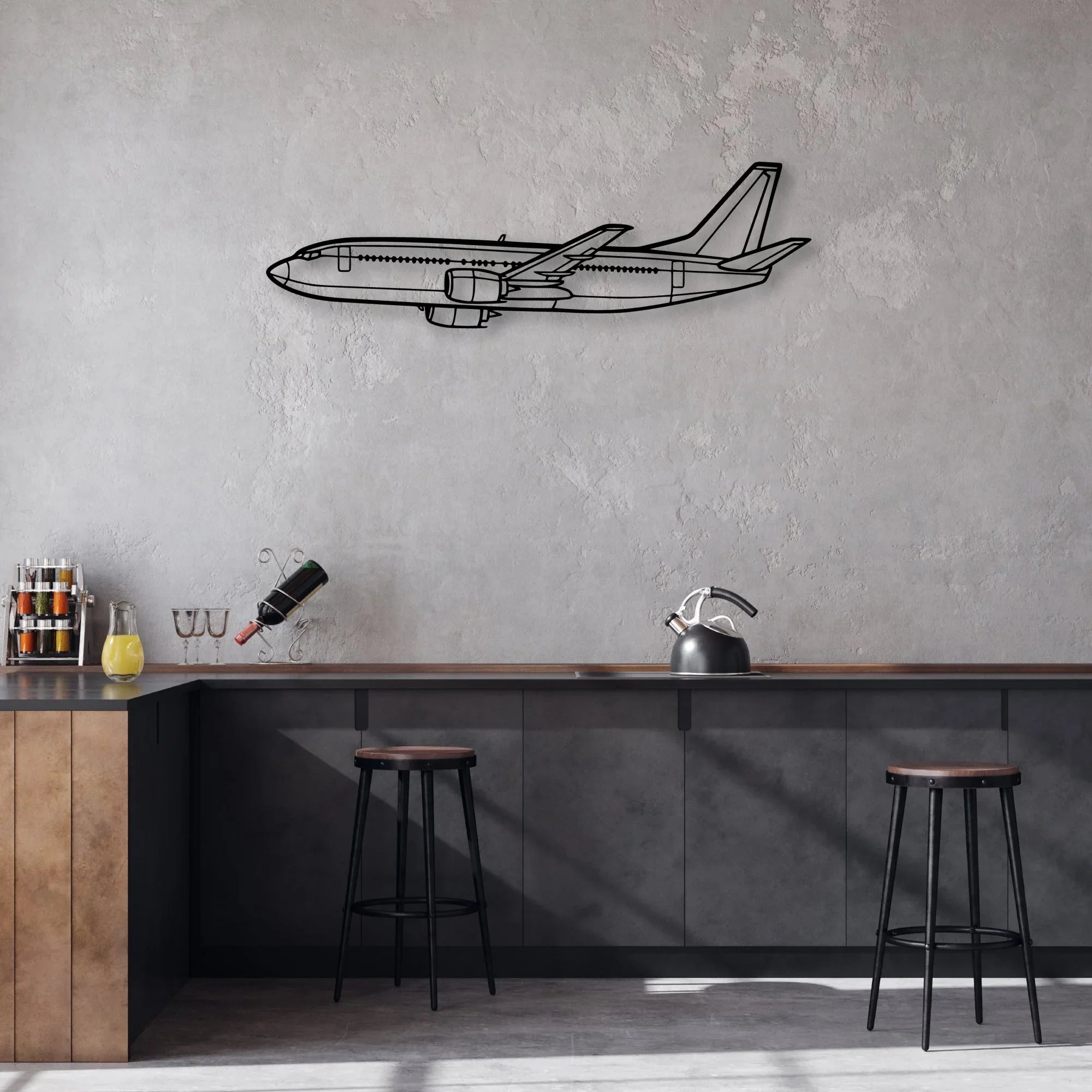 F-16D Classic Aircraft Silhouette Metal Wall Art - Aviation Hangar Decor