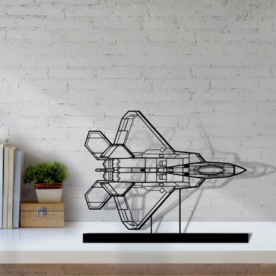 f-22-raptor-6 Silhouette Metal Art Stand - Turbo Silhouette