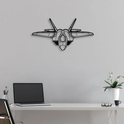 F-22 Raptor Classic Aircraft Silhouette Metal Wall Art - Aviation Hangar Decor