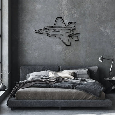 F-35A Lightning II Classic Aircraft Silhouette Metal Wall Art - Aviation Hangar Decor