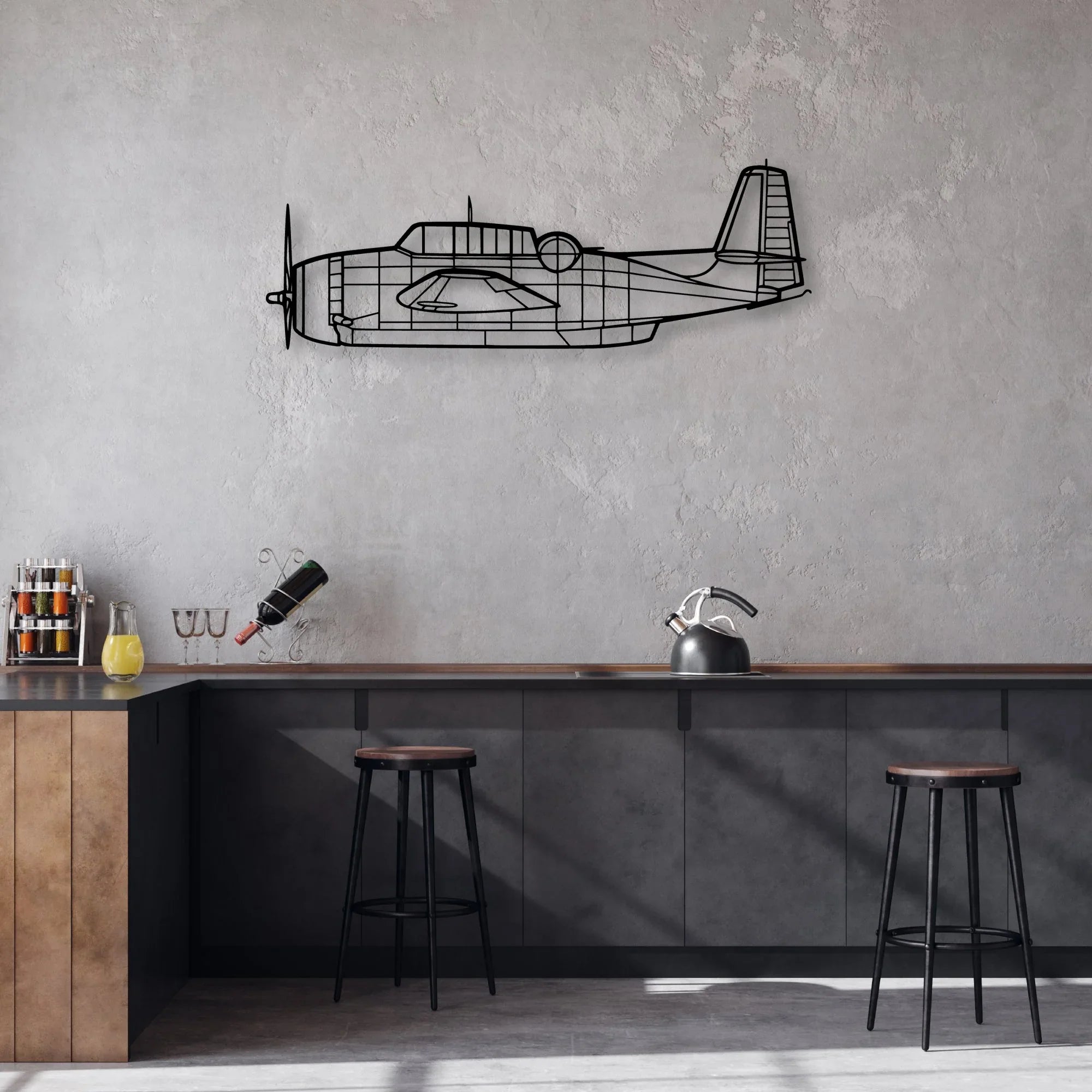 F-4C Phantom Classic Aircraft Silhouette Metal Wall Art - Aviation Hangar Decor