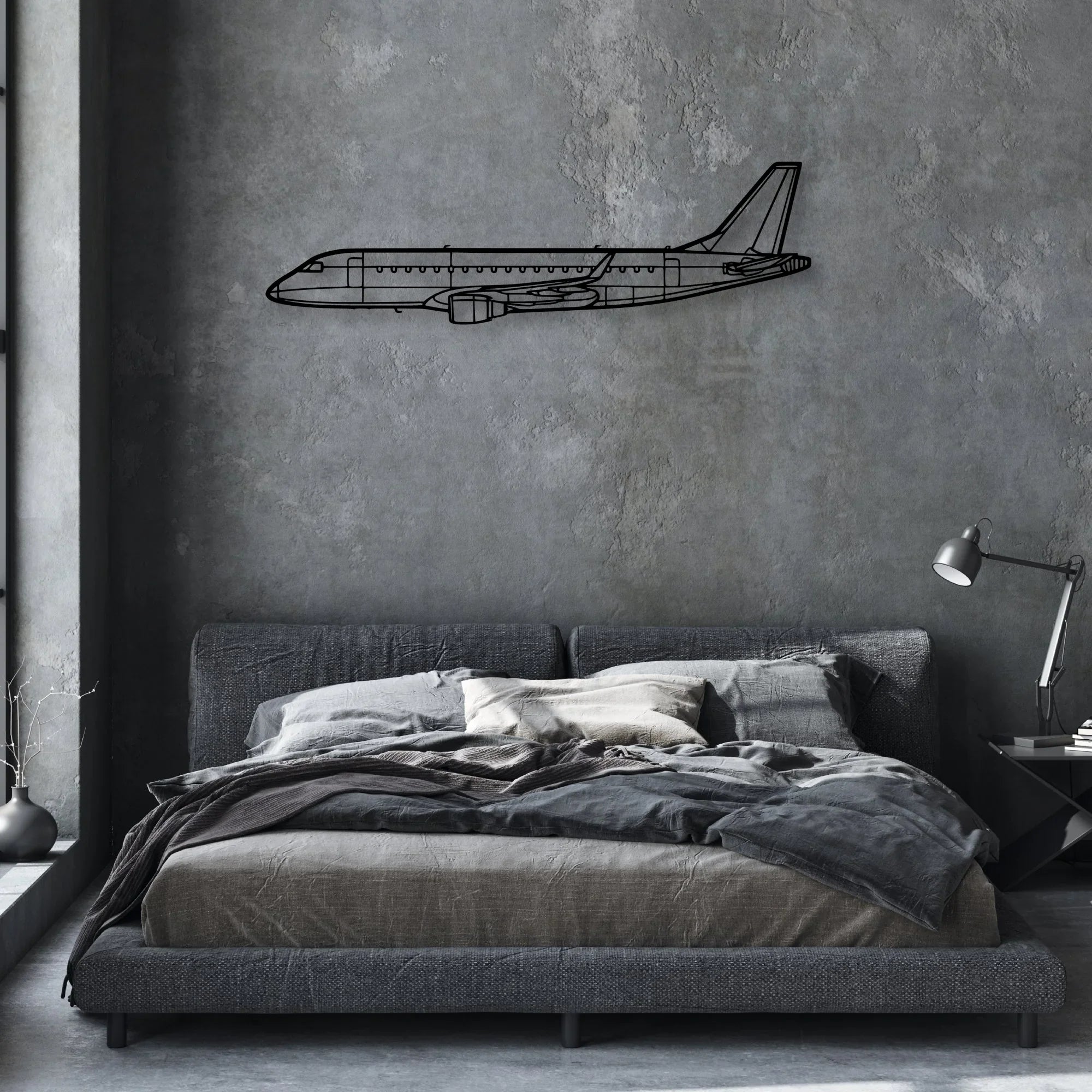 F-4E Phantom Classic Aircraft Silhouette Metal Wall Art - Aviation Hangar Decor