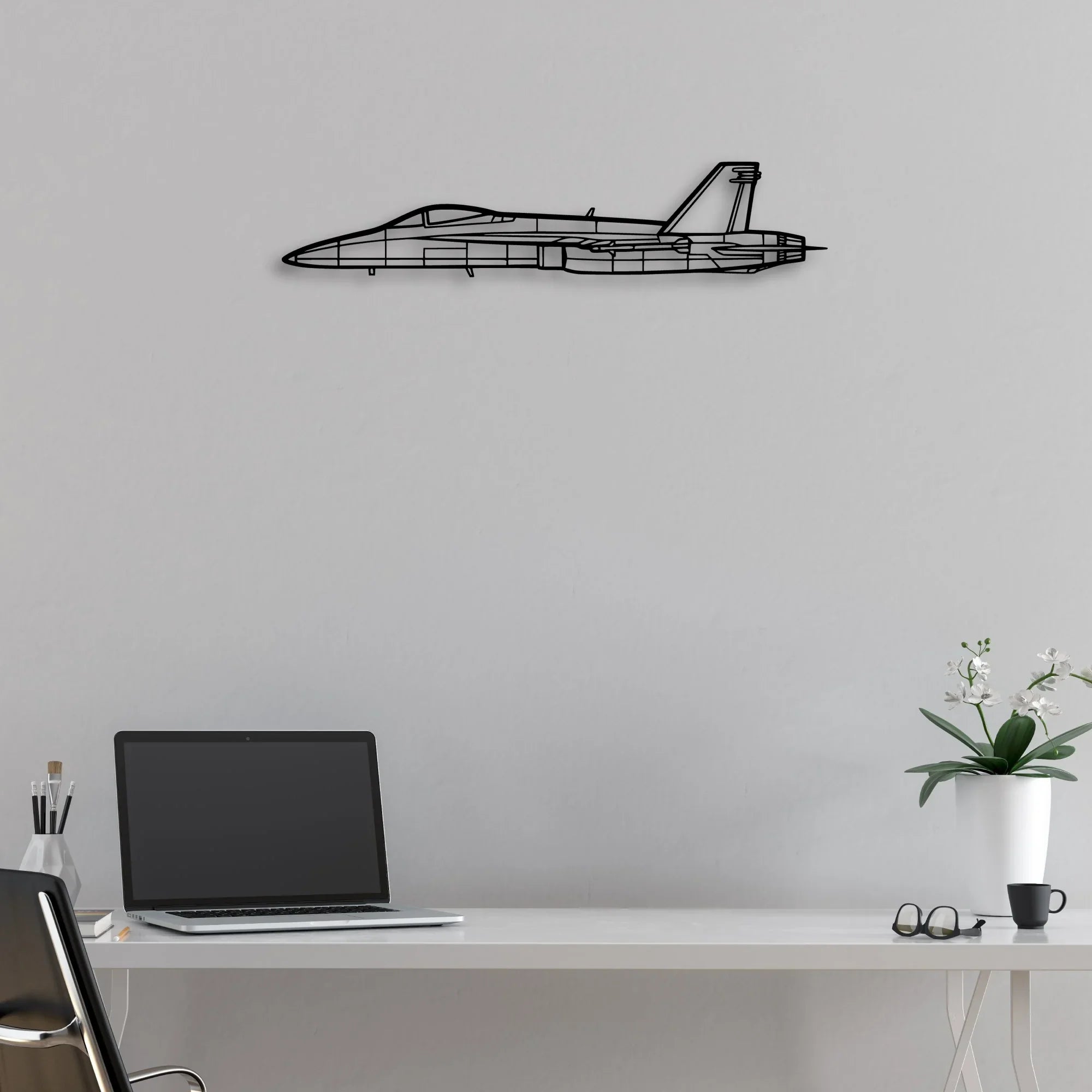 F A18 C Hornet Classic Aircraft Silhouette Metal Wall Art - Aviation Hangar Decor