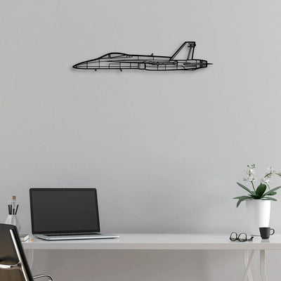 F A18 C Hornet Classic Aircraft Silhouette Metal Wall Art - Aviation Hangar Decor